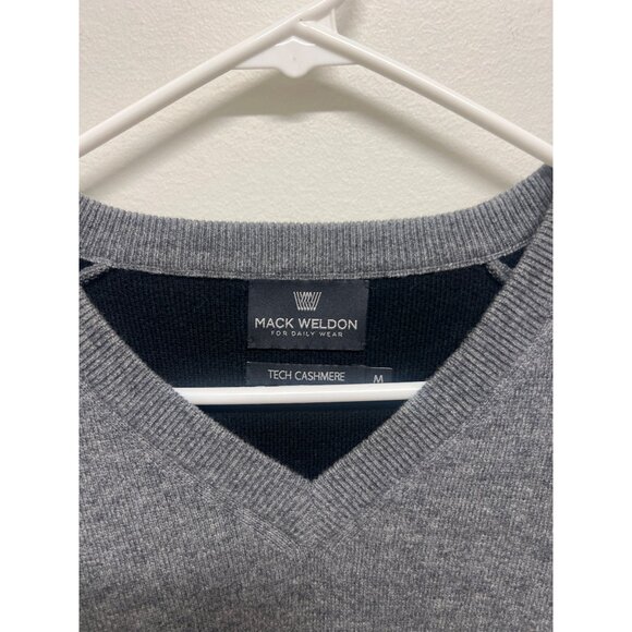 Mack Weldon Mens Gray V-Neck Tech Cashmere Sweater M - Picture 3 of 8